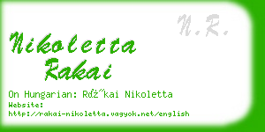 nikoletta rakai business card